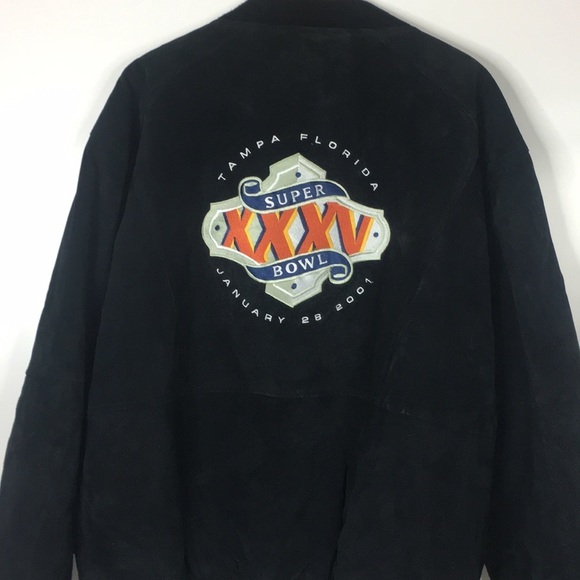 Jeff Hamilton SuperBowl XXXV Suede bomber jacket - Picture 5 of 10